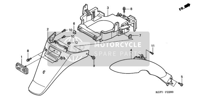 Honda NES150 2004 Garde-boue arrière pour un 2004 Honda NES150